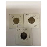 1889, 1901, 1910,V nickels