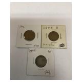 1898, 1906, 1907, V nickels