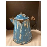 Vintage Graniteware blue/white swirl Coffee pot
