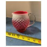 Unmarked Fenton hobnail glass pitcher
