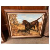 Canvas framed print of dog 24ï¿½ x 21ï¿½