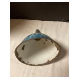 Vintage Graniteware blue/white swirl funnel