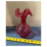 Unmarked Fenton fluted glass vase