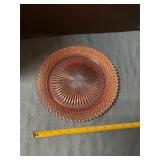 Pink depression glass plate