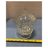 Glass candy dish with lid