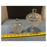 Glass candy dishes with lids
