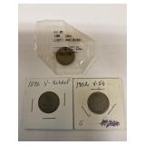 1896, 1902, 1904,V nickels