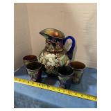 Unmarked Fenton carnival glass enameled cherries