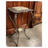 Antique marble top plant stand