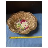Hand-painted Porcelain serving bowl w/ cracks
