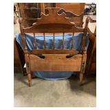 Antique wood, single bed
