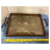 Antique floral serving tray