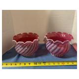 Unmarked Fenton glass lampshades