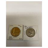 1966 ,& 1 1976  Kennedy half dollar