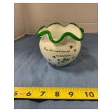 Fenton Irish treasures fluted milk  glass vase