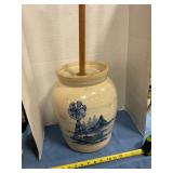 Vintage stoneware butter churn, no ship
