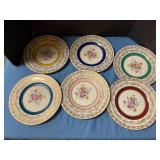 Flowers design M & R Hand Painted Plates