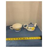 Handpainted tea pot and cup