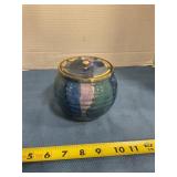 Vintage pottery covered jar