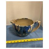 Pottery batter bowl with handle and spout