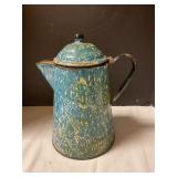 Vintage Graniteware blue/white swirl Coffee pot