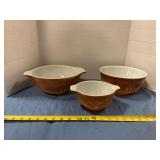 Vintage Pyrex, old Orchard  mixing bowls
