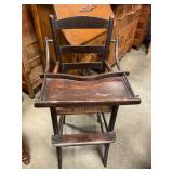 Antique wooden highchair