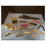 Belt buckles, pocket knives and utility knives