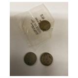 1903, 1907, 1911,V nickels