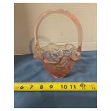 Pink Fenton fluted candy dish