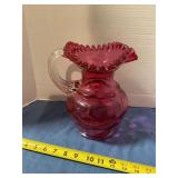 Unmarked Fenton fluted glass pitcher
