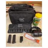 Glock bags w/ misc & 2 9mm magazines