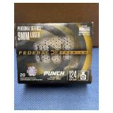 Federal 9mm Luger 124gr 20 rds
