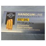 PPU 357 SIG 125gr 50rds