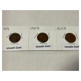 Lincoln cents 1918 P, D, S Set