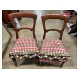 Vintage wood/ material set of chairs