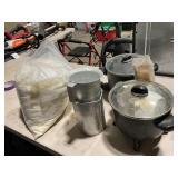 Candle making wax and pots