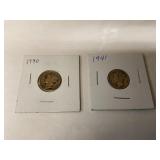 Mercury Silver Dimes 1940 & 1941