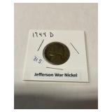 Jefferson War Nickel 1944D