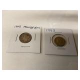 Mercury Silver Dimes 1942 &1943