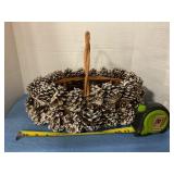 Pinecone basket decor