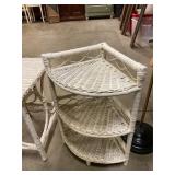Wicker corner shelf