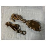 Vintage block & tackle pulleys