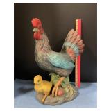 Ceramic rooster & chick figurine