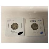 Mercury Silver Dimes 1919D & 1928S