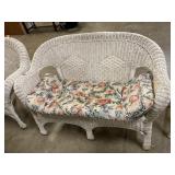 Wicker bench seat