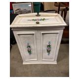 Vintage white painted wooden storage chest