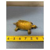 Brass turtle dish