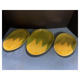 Vintage Shawnee pottery corn king platters