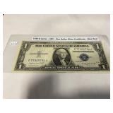 One dollar silver certificate blue seal 1935G UNC
